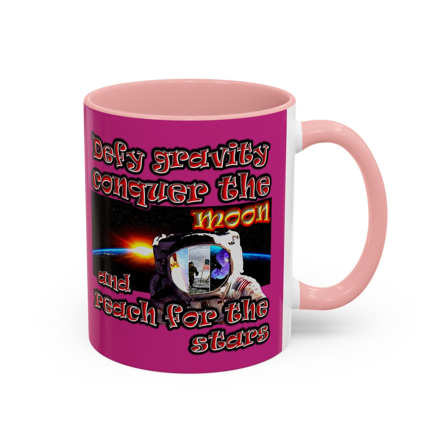 defy conquer reach - Accent Mug (pink)