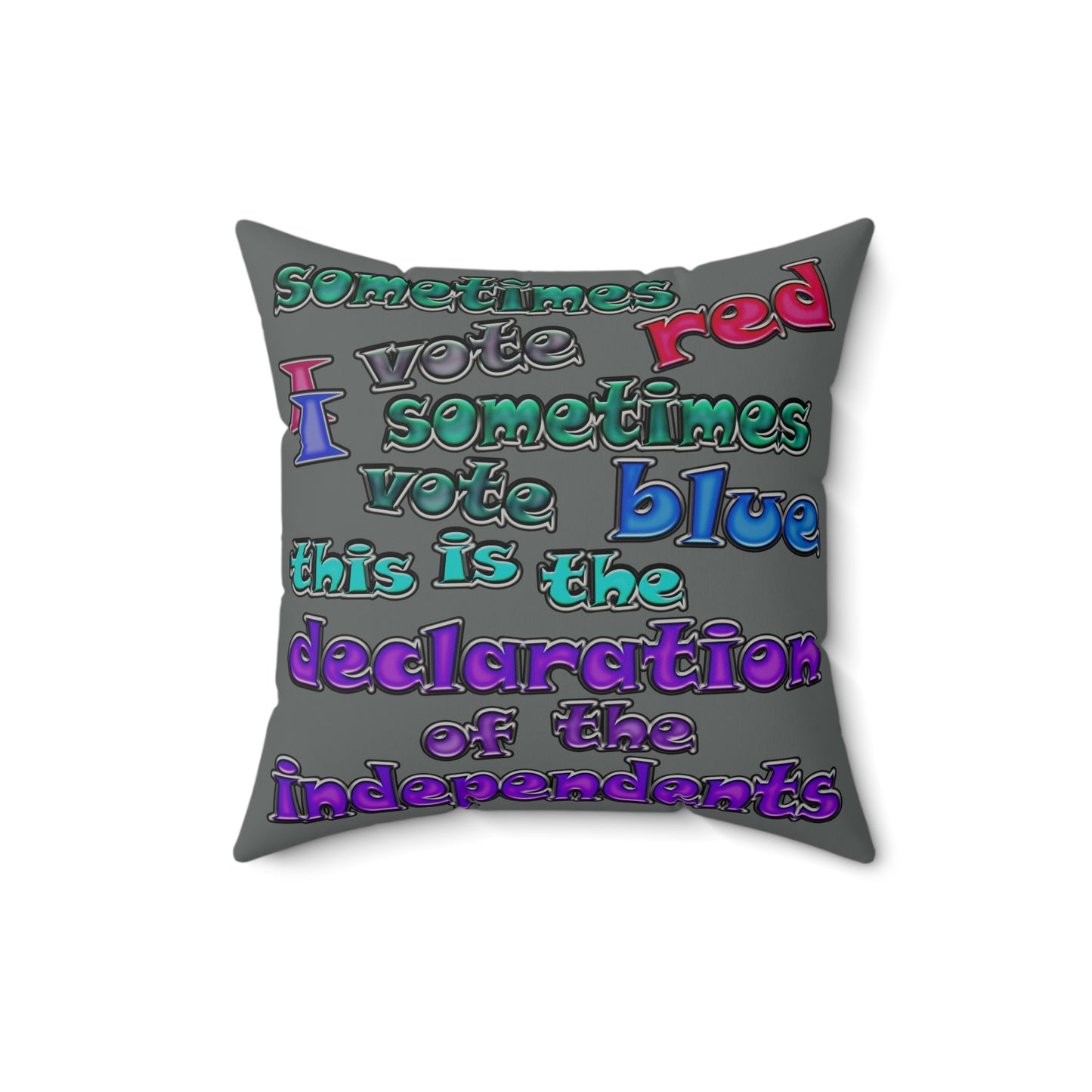 declaration of the independents - Faux Suede Square Pillow - (dark grey)