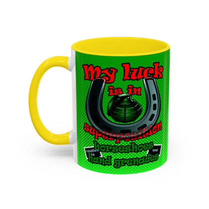 my luck - Accent Mug (logo green)