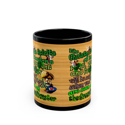 christmas spirits of boston - Black Mug (butterscotch wood finish)