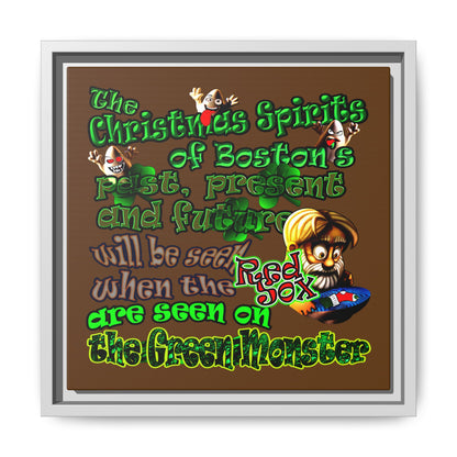christmas spirits of boston - framed canvas art (brown)