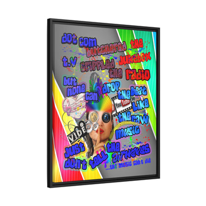 drop the beat - framed canvas art (rainbow split)