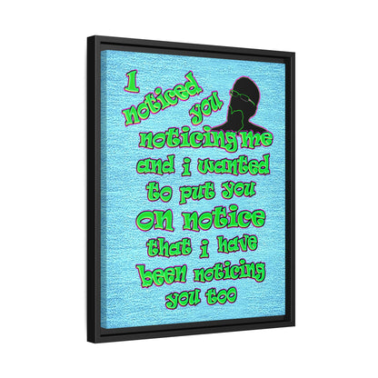 noticed you noticing - framed canvas art (faded blue)