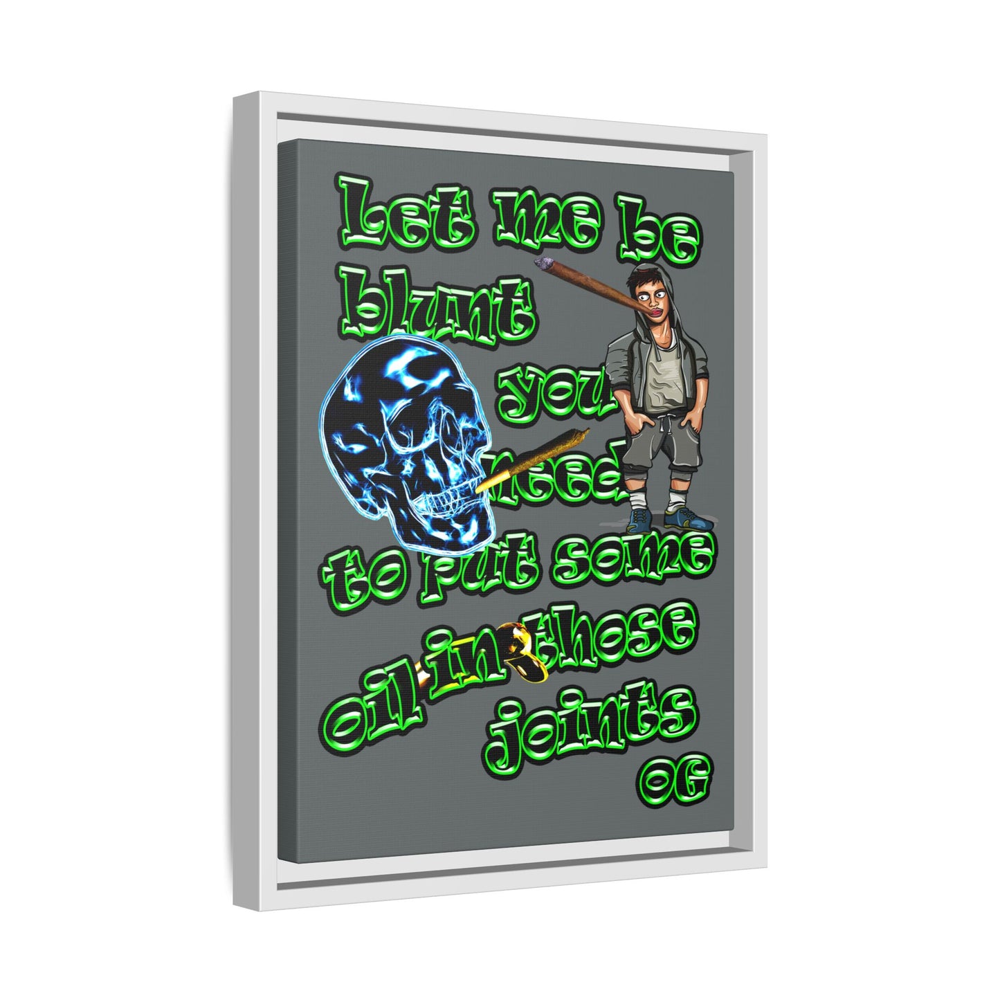 og - framed canvas art (dark grey)
