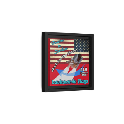 shoot for the stars - framed canvas art (dark red)