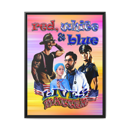 rw&b lives matter - framed canvas art (color blur)