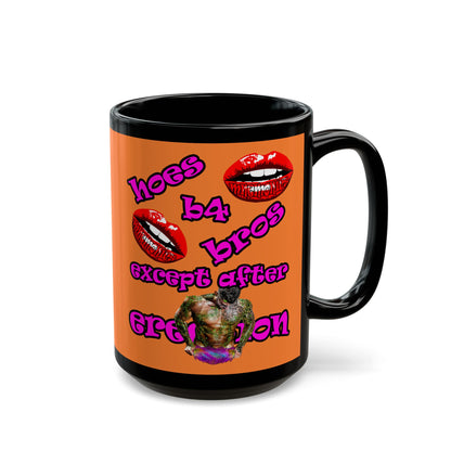 hoes b4 bros - Black Mug (crusta)