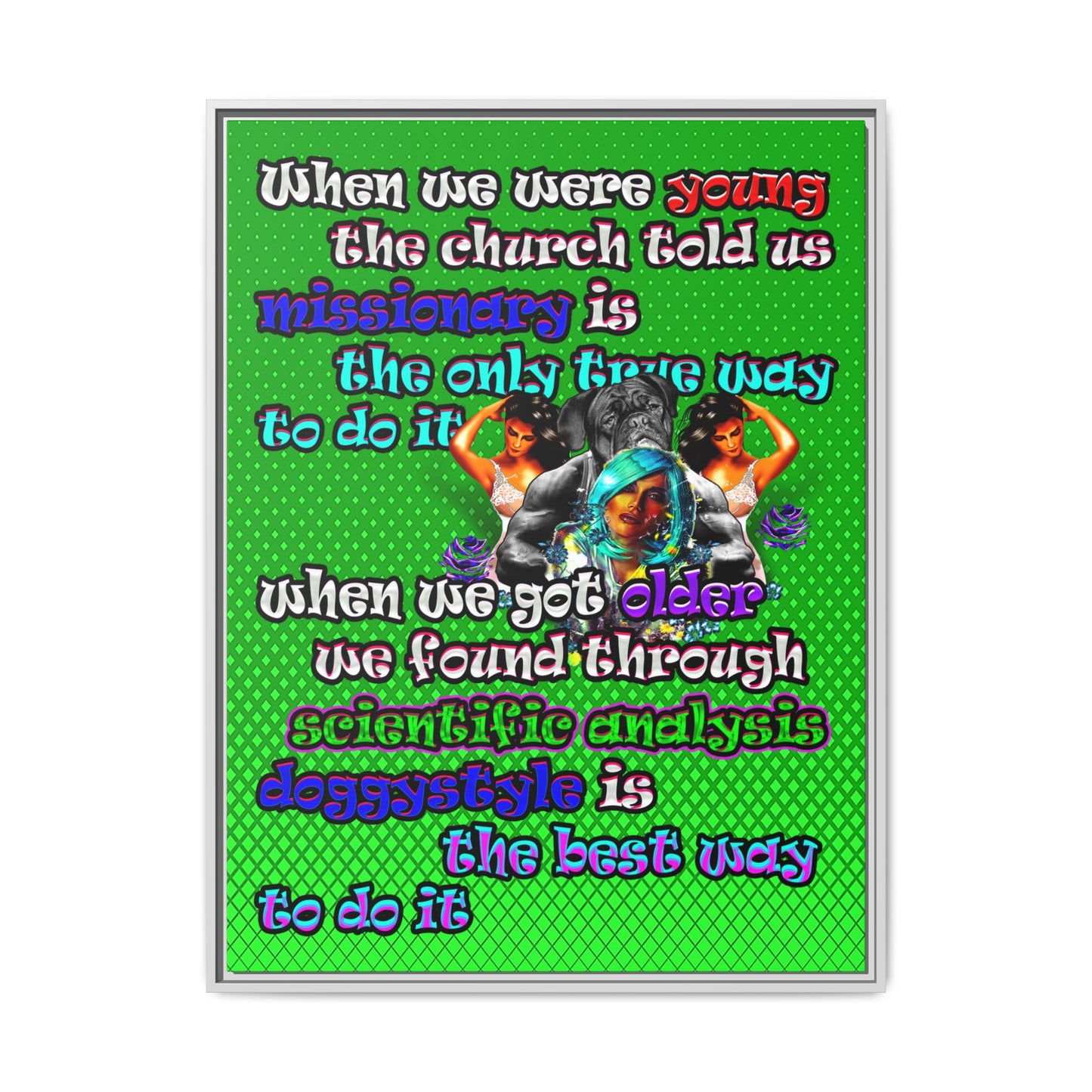 doggystyle - framed canvas art (logo green)