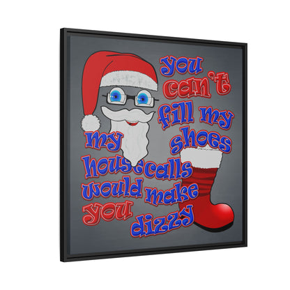 santa's shoes - framed canvas art (grey-light grey)