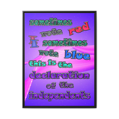 declaration of the independents - framed canvas art (purple-pink wave)
