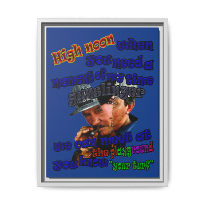 high noon - framed canvas art (dark blue)