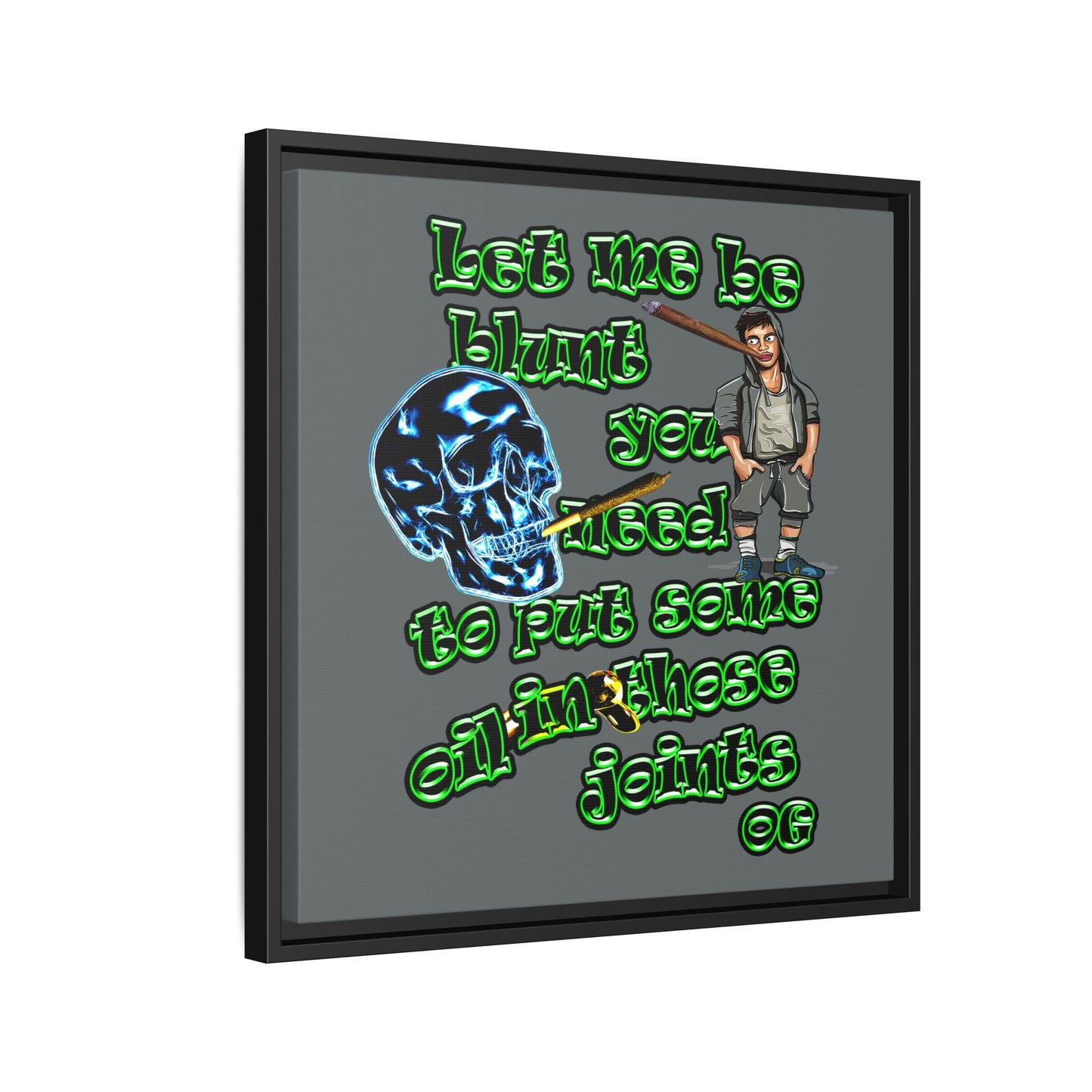 og - framed canvas art (dark grey)