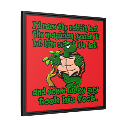 turtle race - framed canvas art (red)