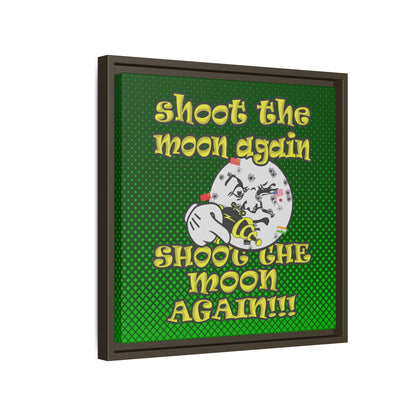 shoot the moon again - framed canvas art (logo green)