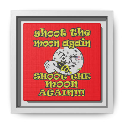 shoot the moon again - framed canvas art (red)