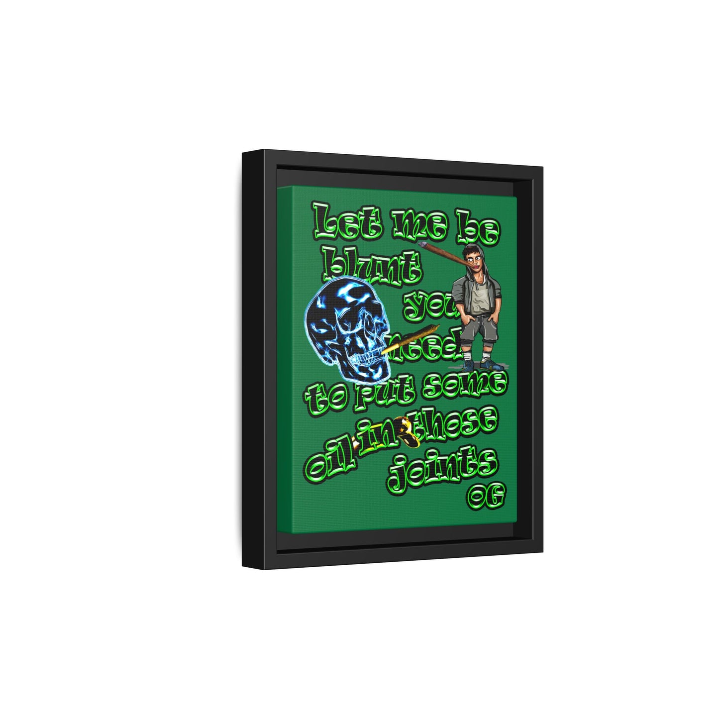 og - framed canvas art (dark green)