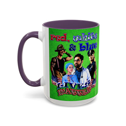 rw&b lives matter - Accent Mug (green turf)