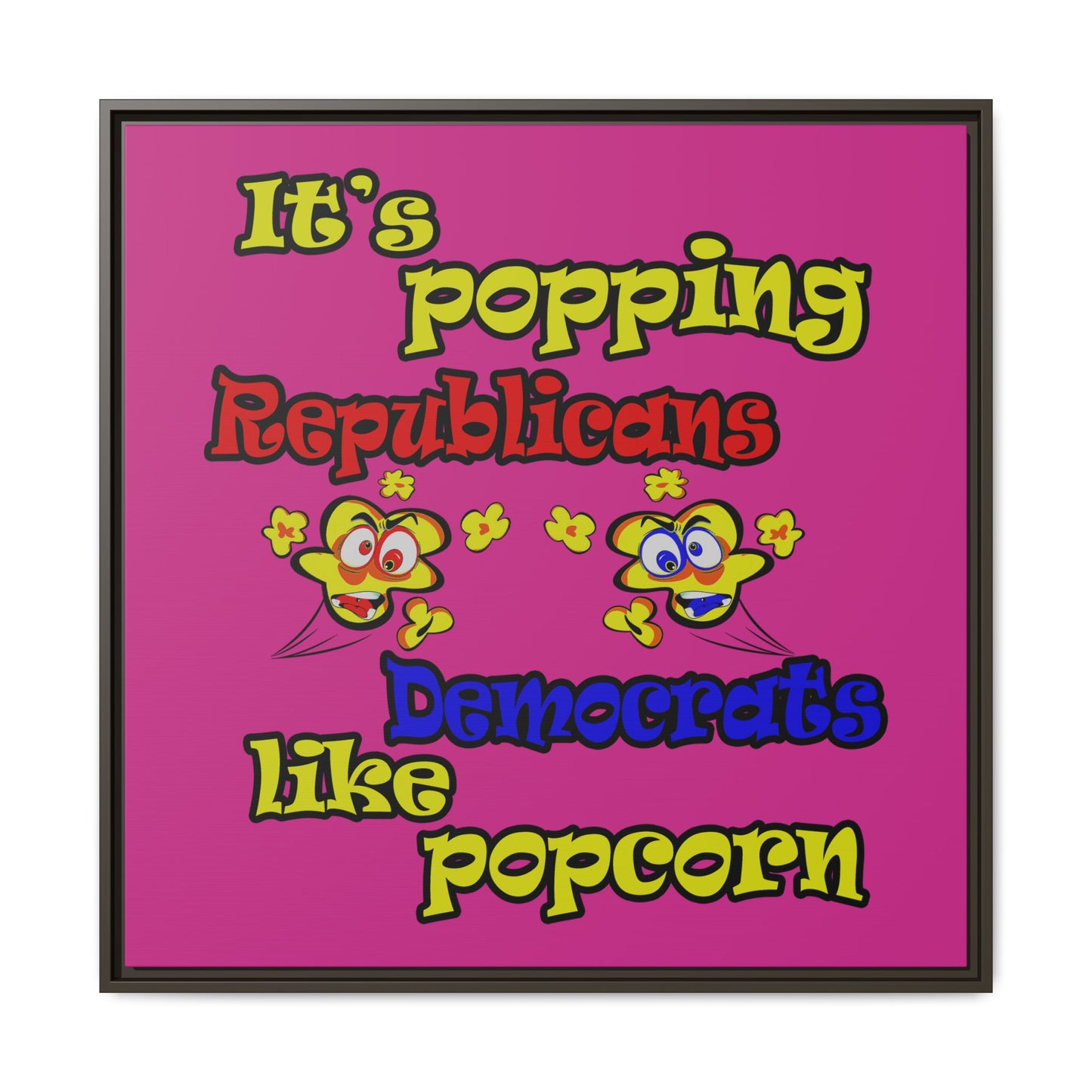 popping like popcorn - framed canvas art (pink)