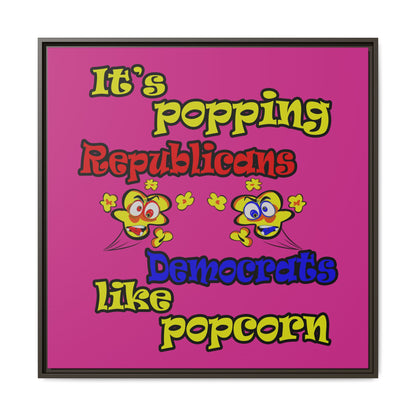 popping like popcorn - framed canvas art (pink)
