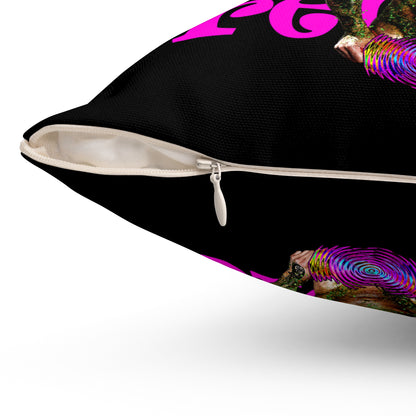 hoes b4 bros - Spun Polyester Square Pillow - (black)