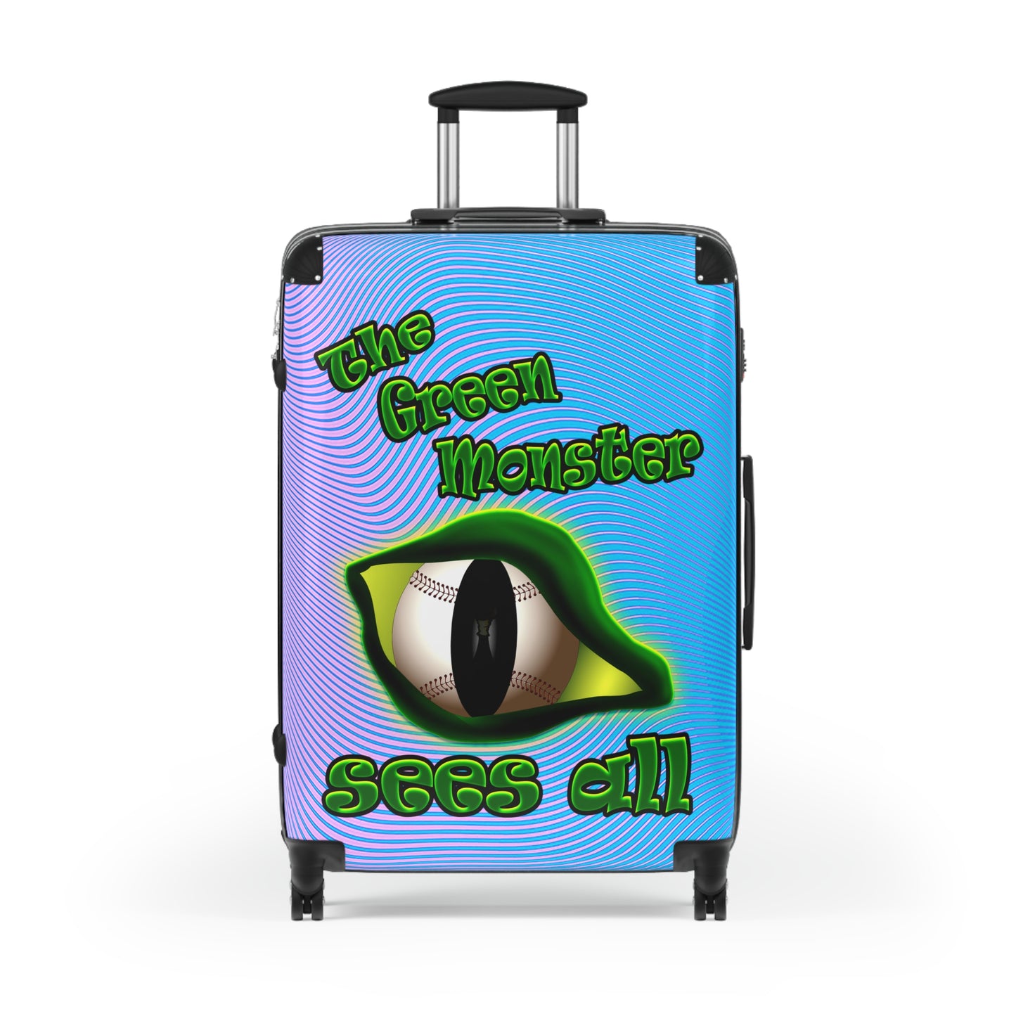 green monster - Suitcase (light blue-purple wave)