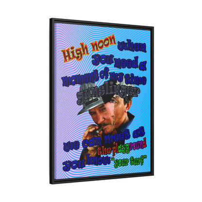 high noon - framed canvas art (light blue-purple wave)