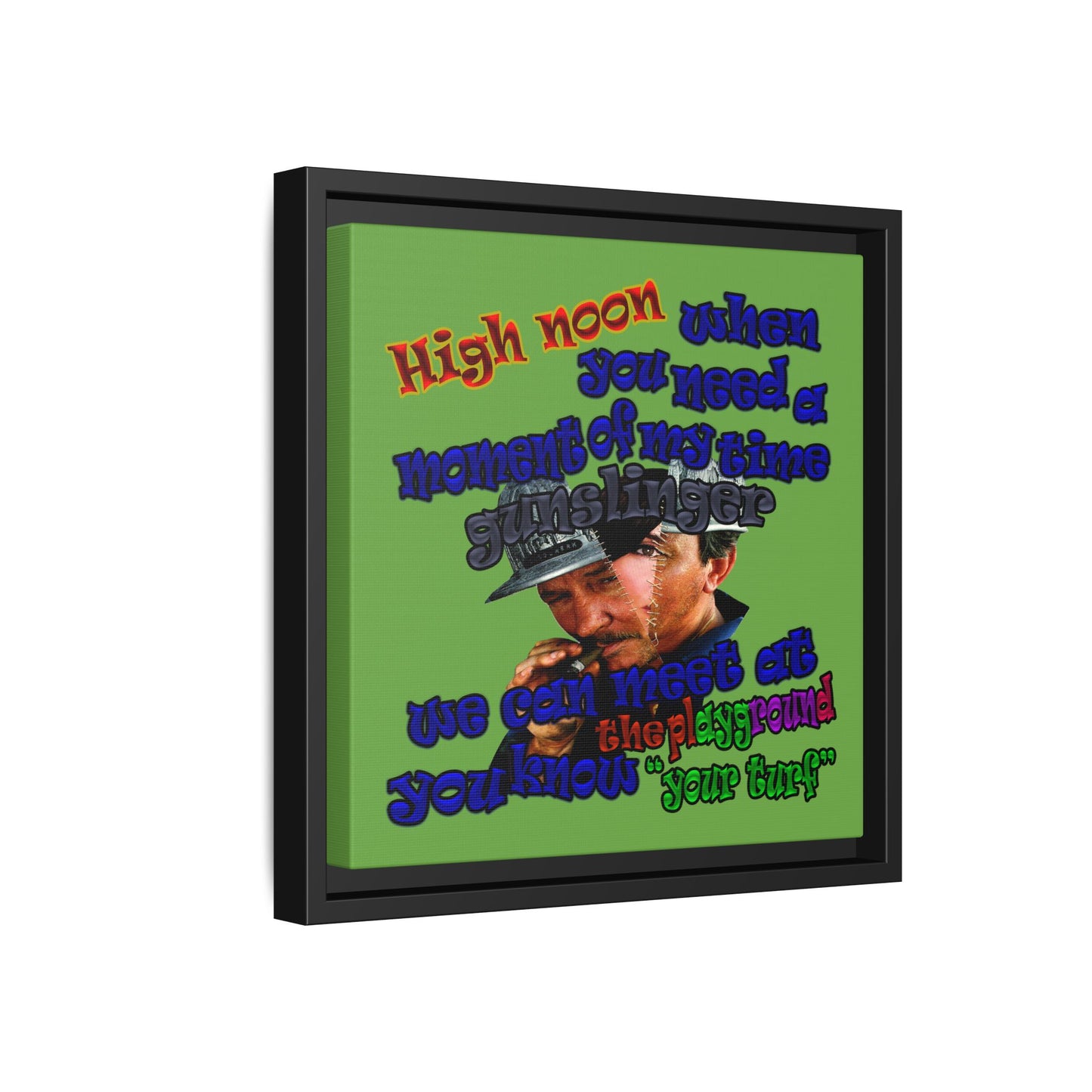high noon - framed canvas art (green)