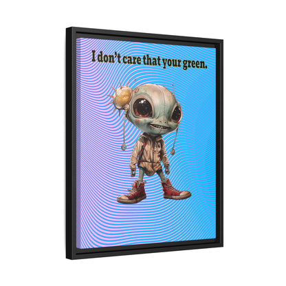 I don't care that your green - framed canvas art (light blue-purple wave)
