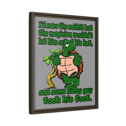 turtle race - framed canvas art (grey)