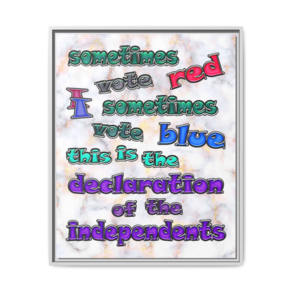 declaration of the independents - framed canvas art (white marble)