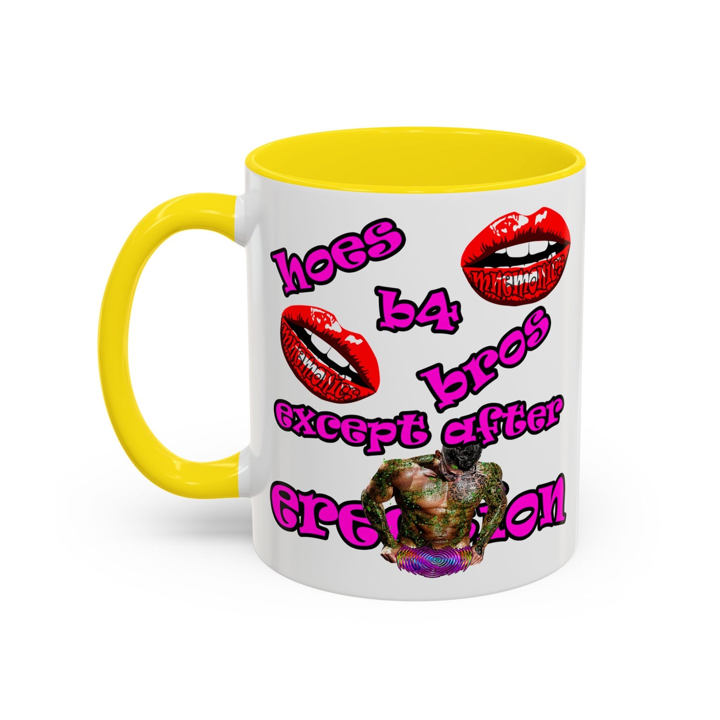 hoes b4 bros - Accent Mug (white)