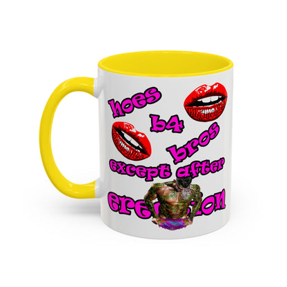 hoes b4 bros - Accent Mug (white)