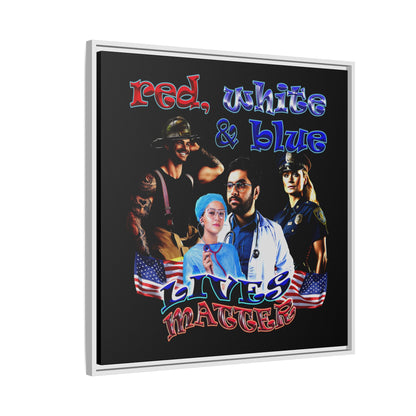 rw&b lives matter - framed canvas art (black)