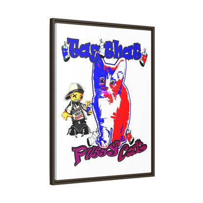 tag that - framed canvas art (white)