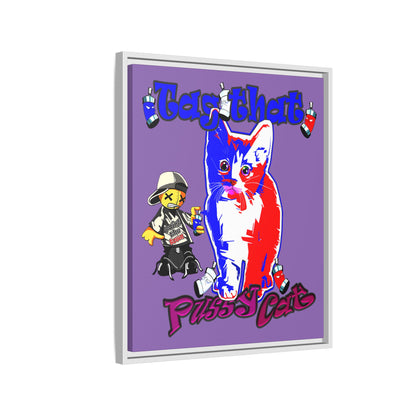 tag that - framed canvas art (light purple)