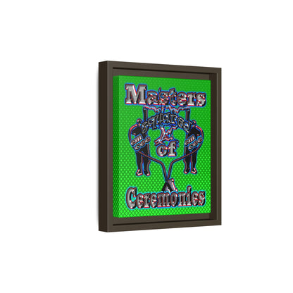 em cee squared - framed canvas art (logo green)