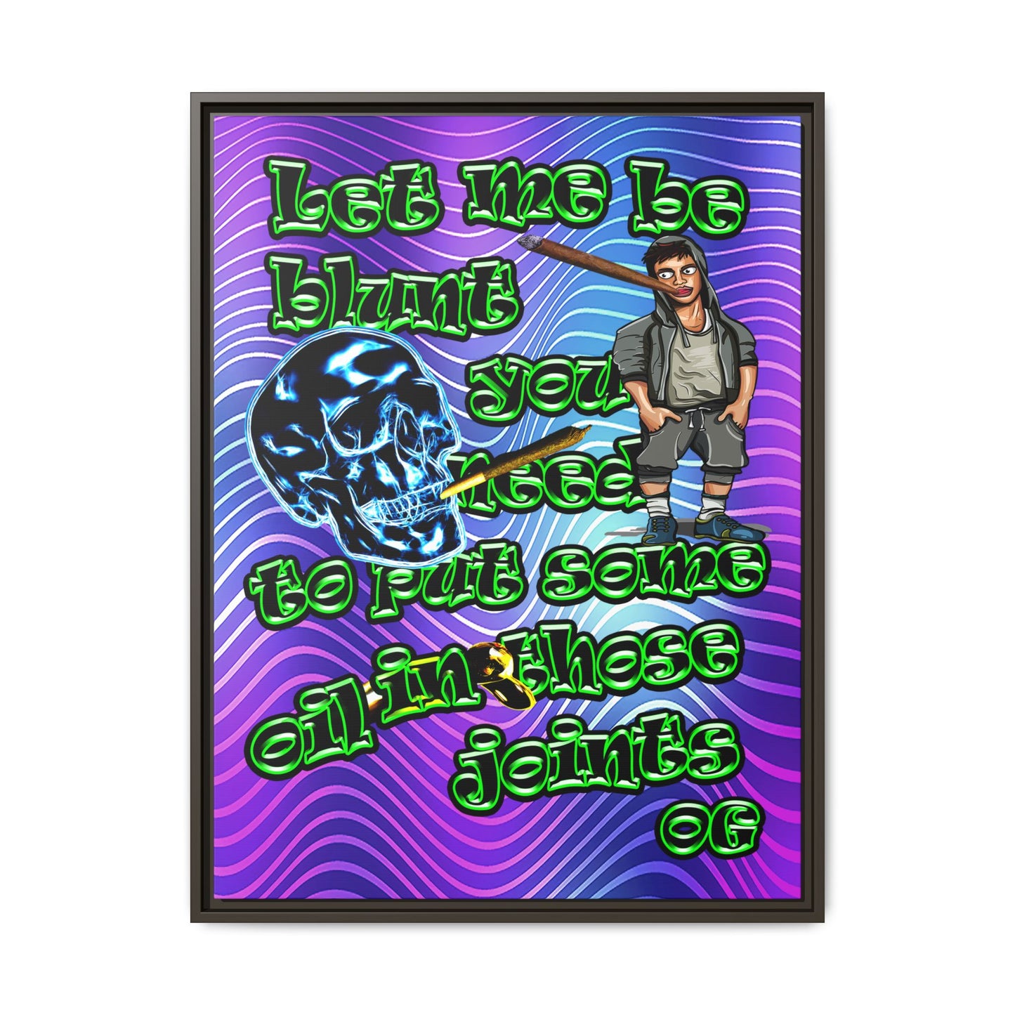og - framed canvas art (purple wave)