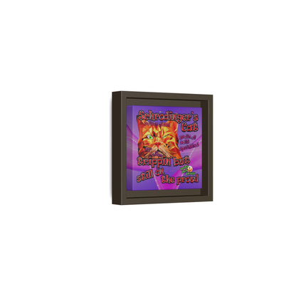 schrodinger's cat - framed canvas art (purple-pink wave)