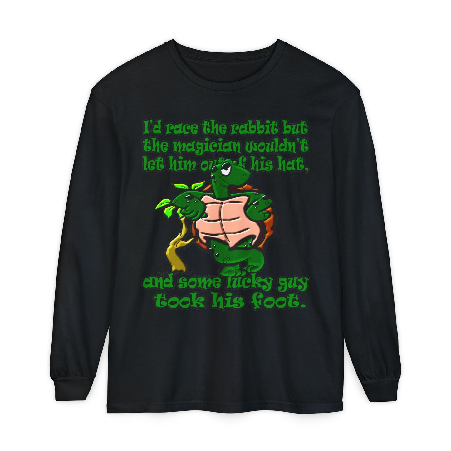turtle race - Unisex Garment-dyed Long Sleeve T-Shirt