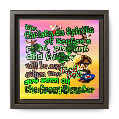 christmas spirits of boston - framed canvas art (color blur)