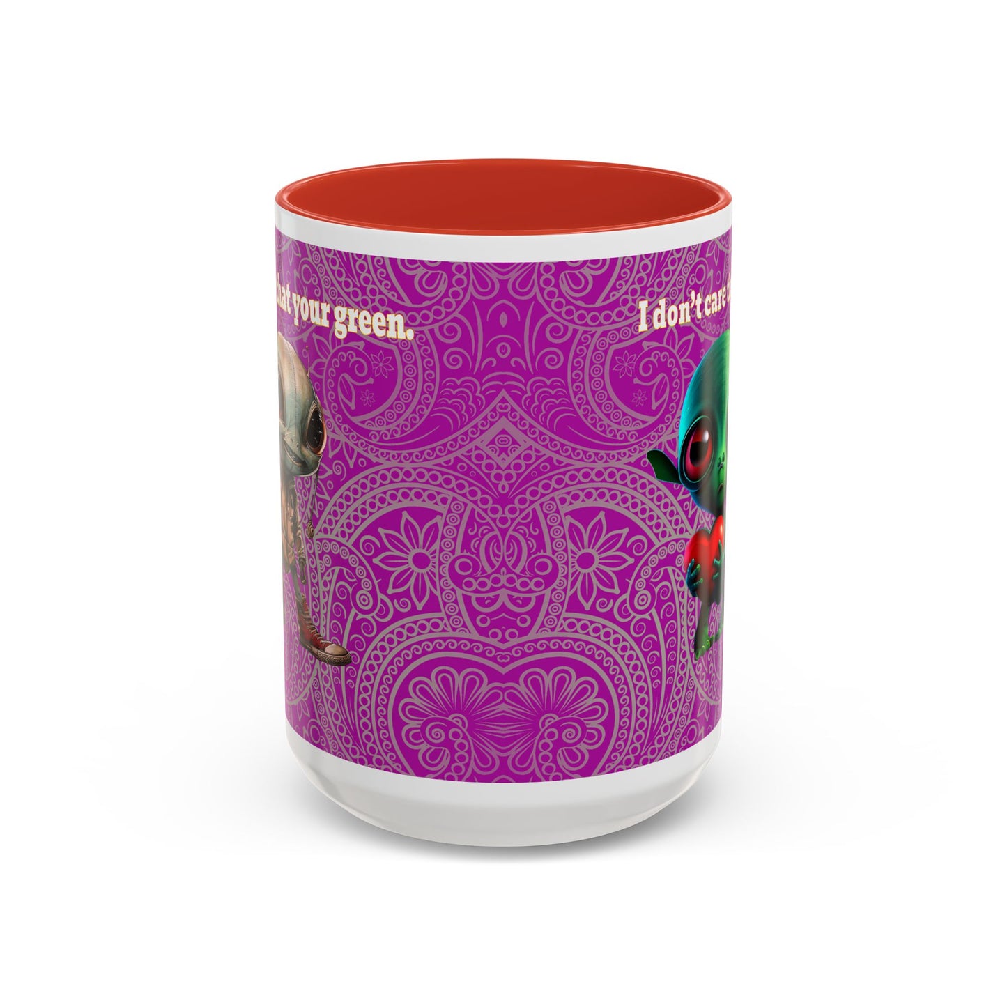 I don't care that your grey - Accent Mug (pink swirl)