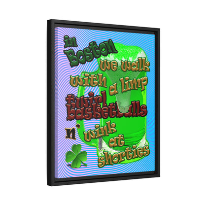 celtics logo - framed canvas art (light blue-purple wave)