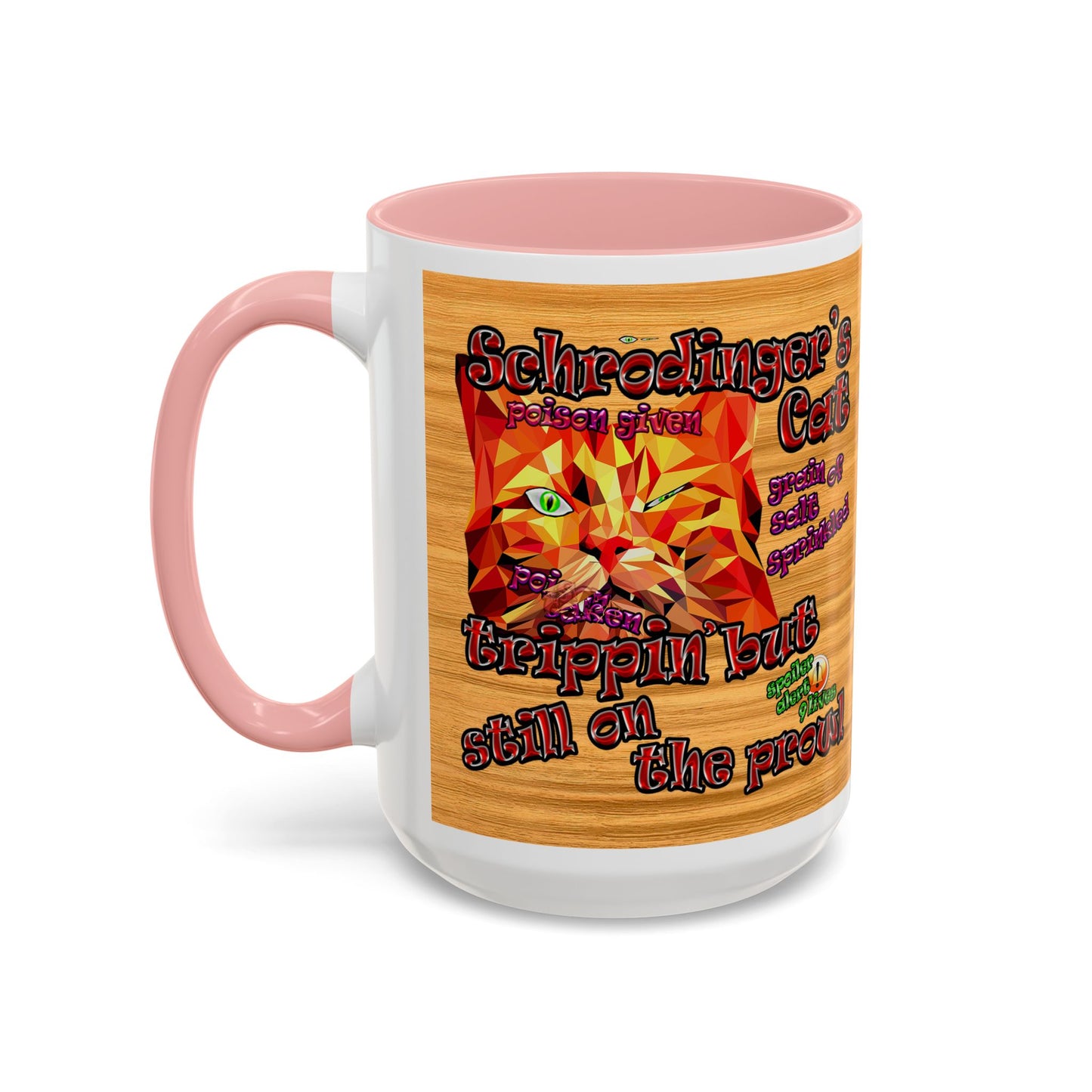 schrodinger's cat - Accent Mug (butterscotch wood finish)