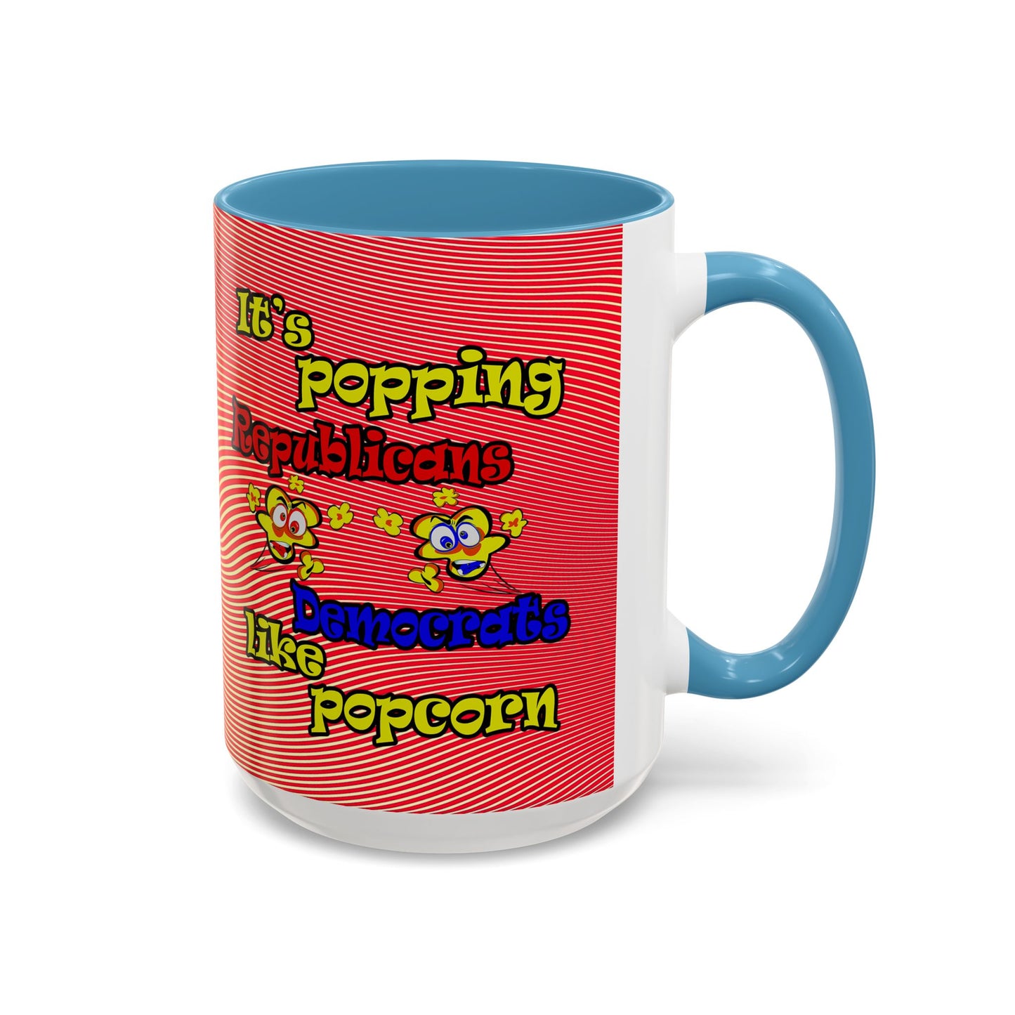 popping like popcorn - Accent Mug (yellow-orange wave)