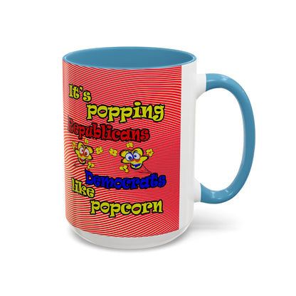 popping like popcorn - Accent Mug (yellow-orange wave)