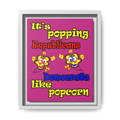 popping like popcorn - framed canvas art (pink)