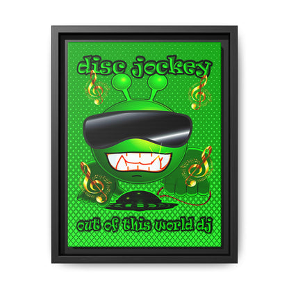 disc jockey - framed canvas art (logo green)