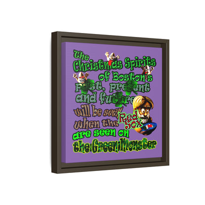 christmas spirits of boston - framed canvas art (light purple)