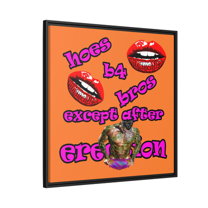 hoes b4 bros - framed canvas art (crusta)