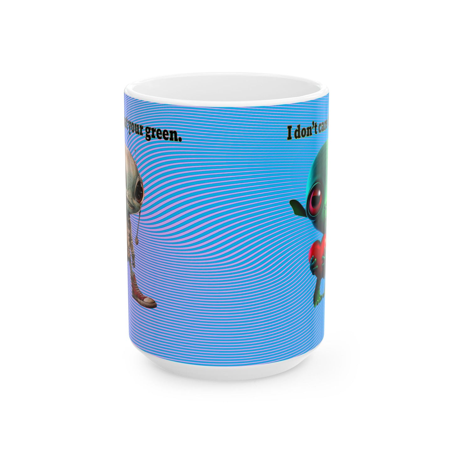 I don't care that your grey - White Mug (light blue-purple wave)